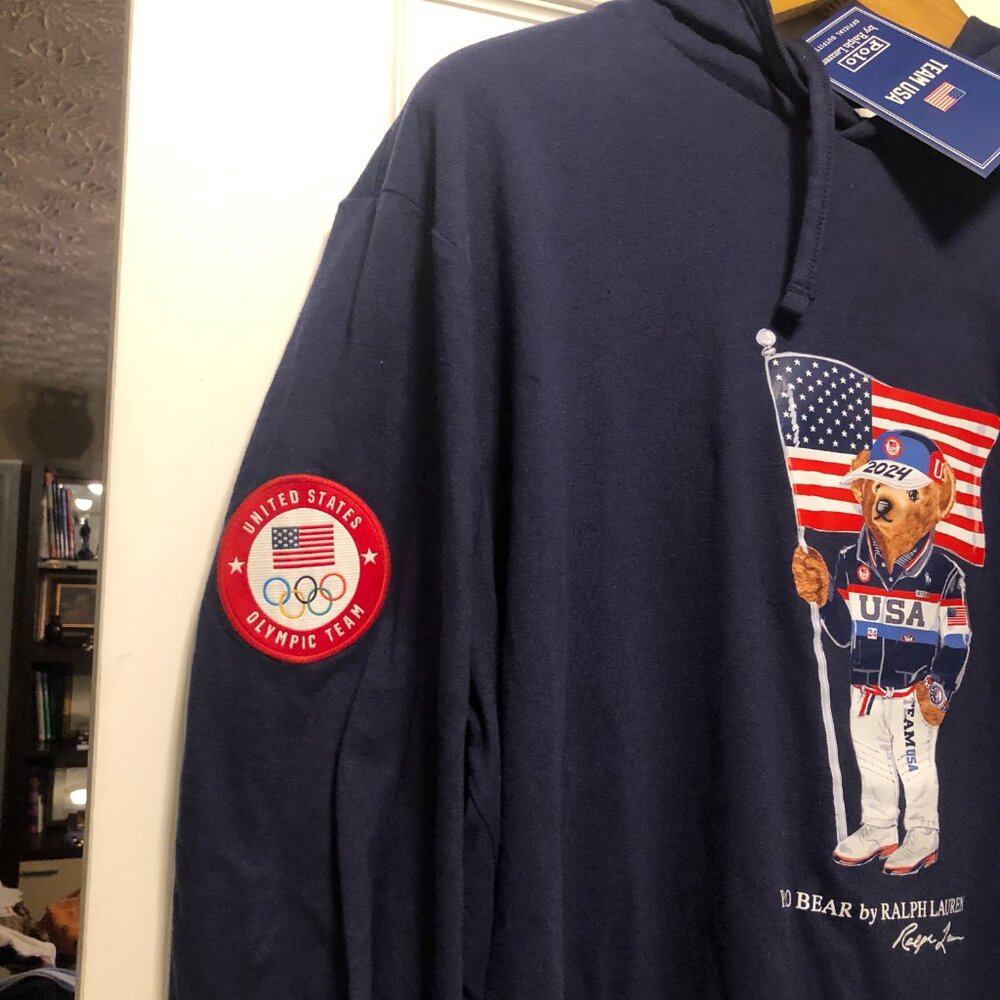 polo ralph lauren team usa 2024 men's new cotton hoodie and hat size: L - Picture 4 of 15
